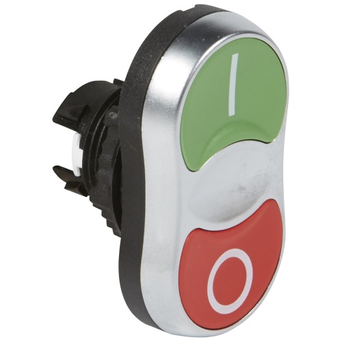 Головка с двойными кнопками - Osmoz - без подсв. - потайной/потайной толкатель (O-I) - IP 66 - красный/зеленый | код 023980 |  Legrand